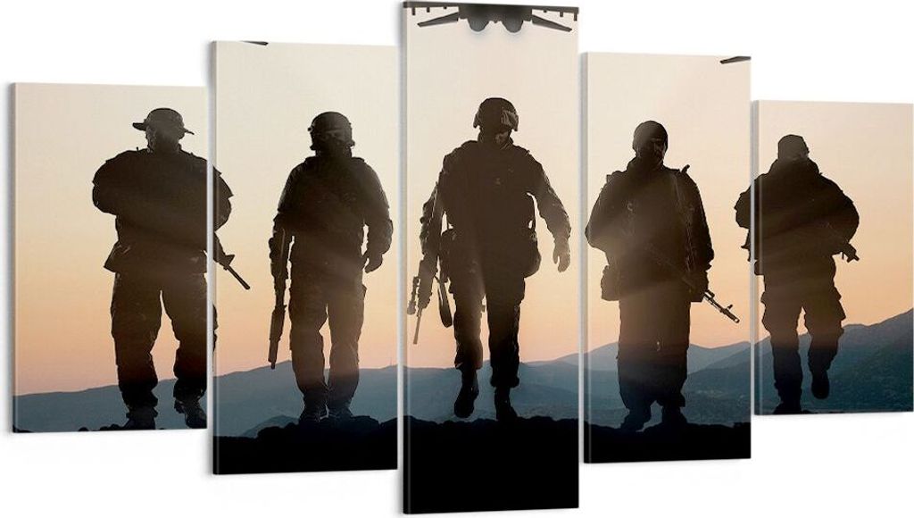 Bild auf Leinwand - Leinwandbild - Armee Militaria - 160x85cm - Wand Bild - Wanddeko - Wandbilder - Leinwanddruck - Bilder - Kunstdruck - Wanddekor...