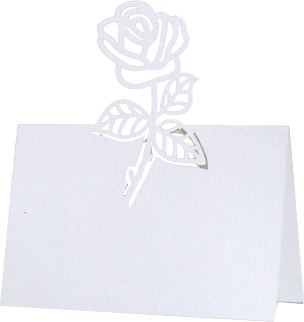 50PCS Laser Cut 3D Rose Blume Platz Karte Tabelle Name Karte, Papier Sitz Zahlen Karten Fš¹r Hochzeit Geburtstag Party Dekoration