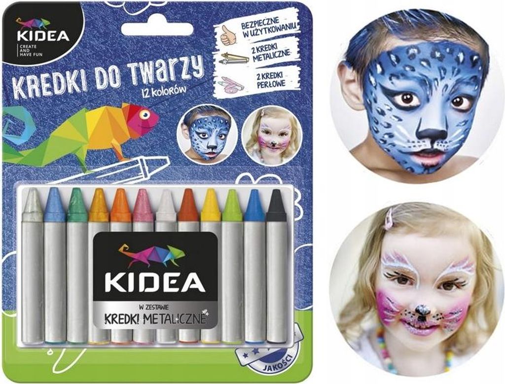 Kredki Do Twarzy 12Kolx2,5G Kidea 6721 Zdjęcie produktu 