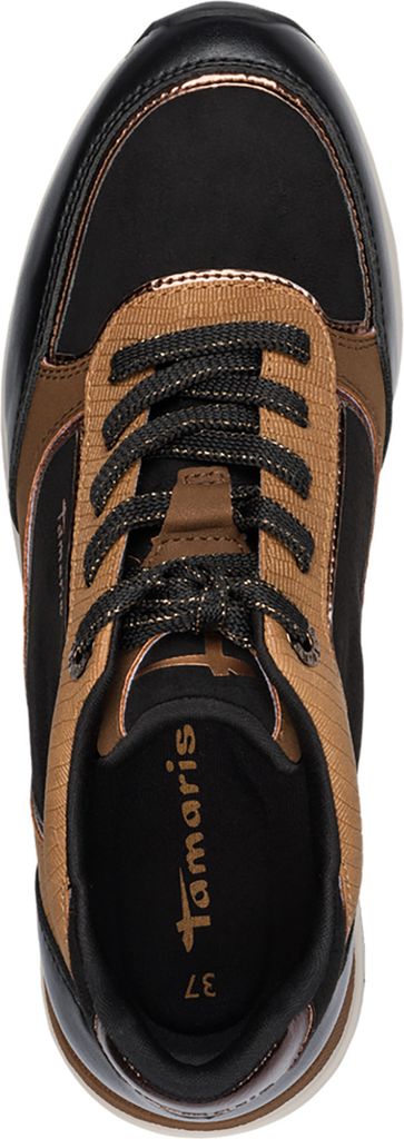 Tamaris Damen Sneaker mehrfarbiges Design mit losen Einlagen 1-23768-45, Größe:38 EU, Farbe:Schwarz