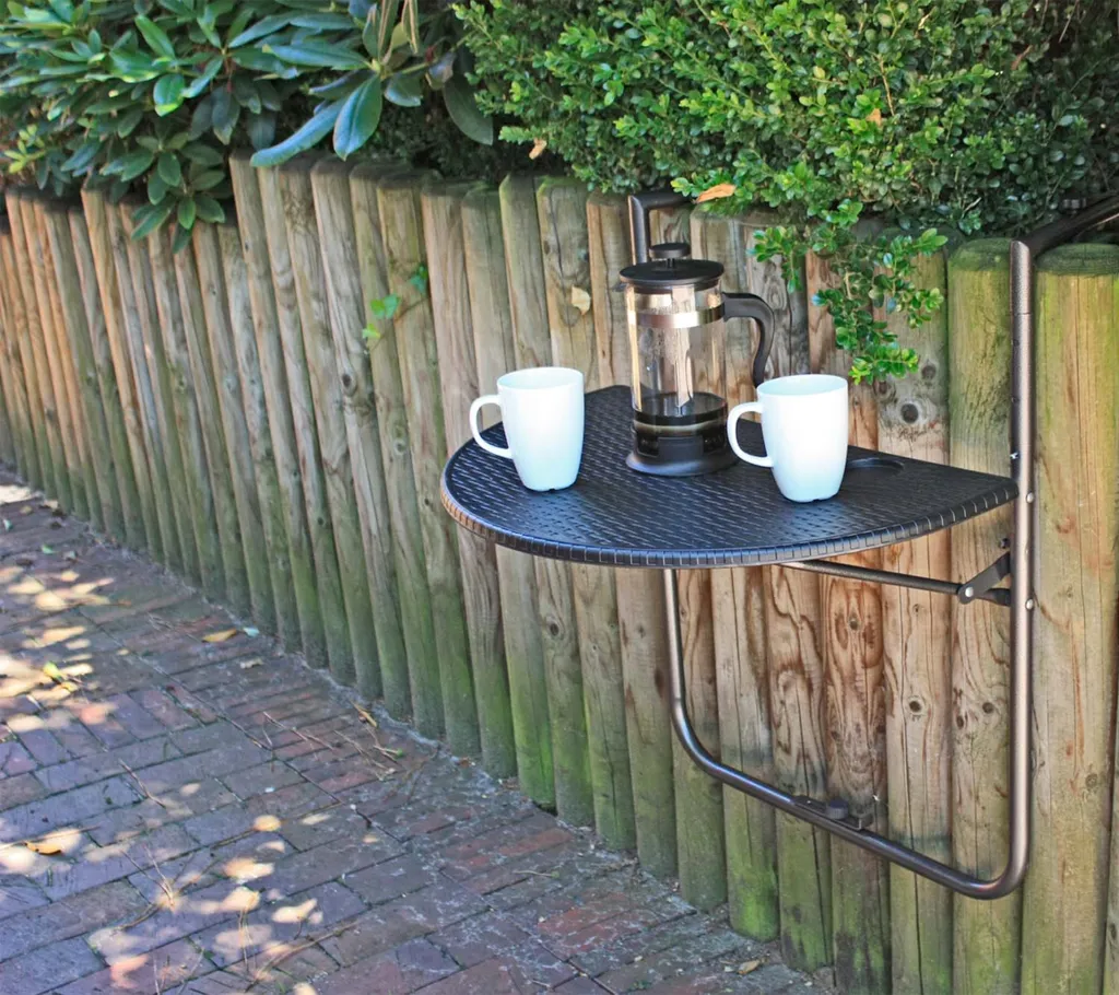 Table de balcon compacte VENTANA - Gain de place et aspect rotin - 6