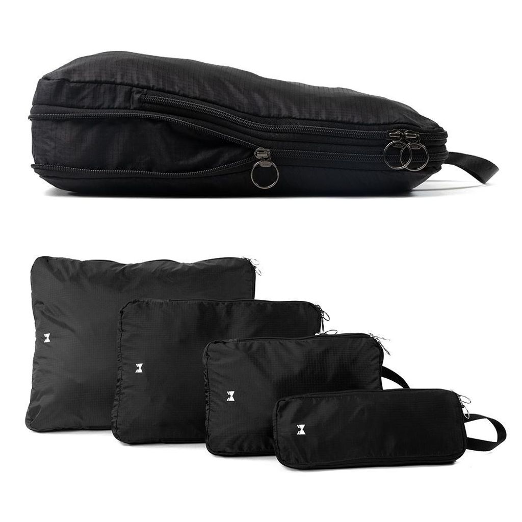 Gentlemen's Packtaschen-Set - Reise Organizer mit Kompression - Packing Cubes für Koffer & Rucksack - Packwürfel Set mit YKK Reißverschlüssen