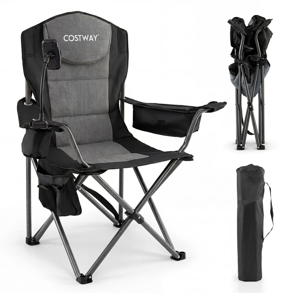 COSTWAY Campingstoel, opvouwbaar, XXL, draagvermogen 200 Productafbeelding 