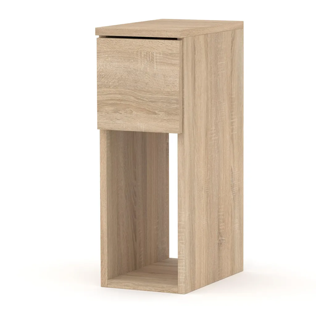 Table de Chevet Fine 20cm pour Lit et Mur Étroit Solution Rangement Bois