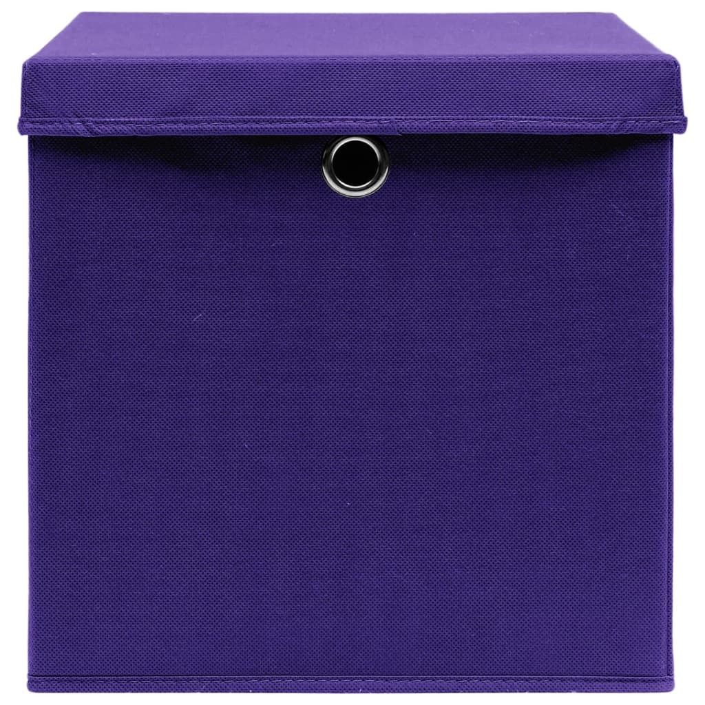 Stabli Aufbewahrungsboxen mit Deckeln 4er-set - 28x28x28cm Lila - Gartenboxen DE873702 - Gartenboxen