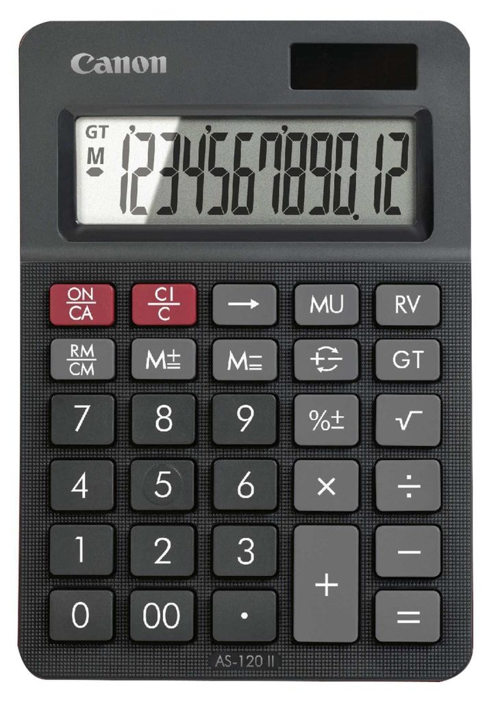 CANON CALCOLATRICE AS120-II EMEA HB 12 CIFRE Nero Immagine del prodotto 