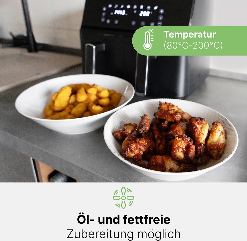 Friteuse à air 8L Clatronic : Cuisinez Sain et Rapide Double Bac