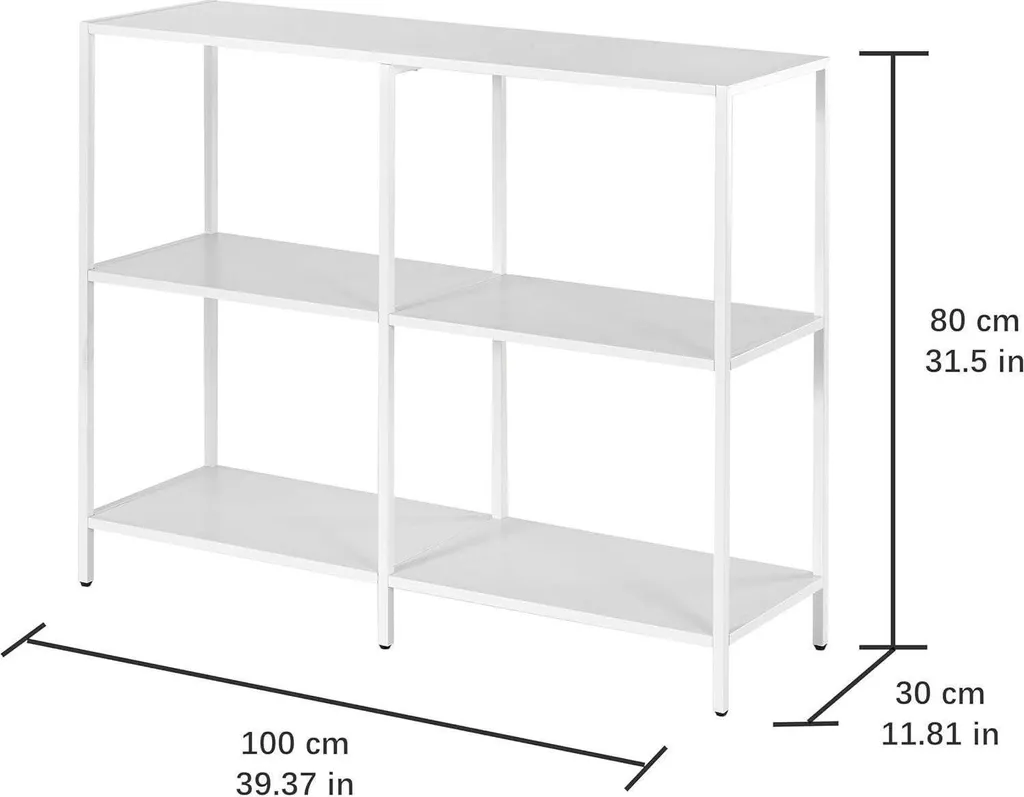 Console en métal blanc 100cm design minimaliste et structure robuste - 2