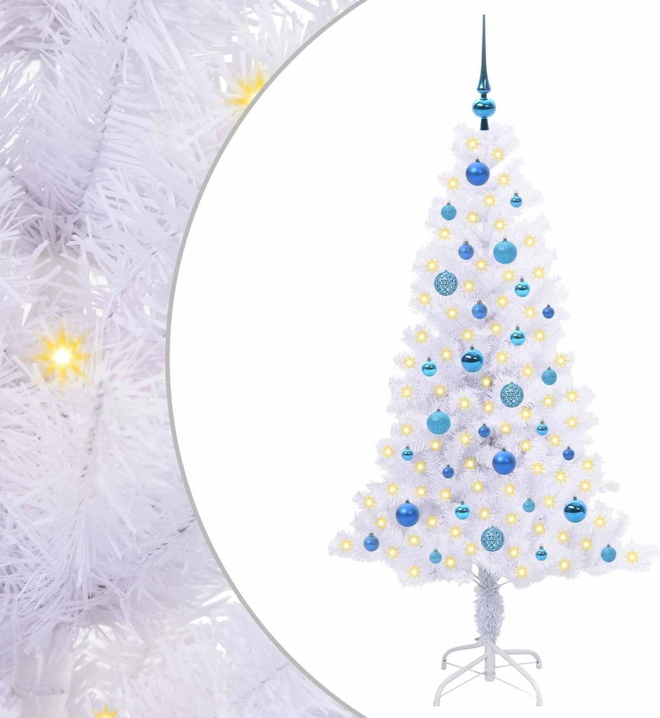 Künstlicher Weihnachtsbaum Weiß 150 cm PVC und Stahl