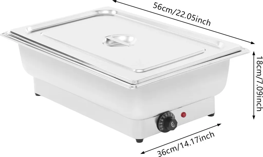 Chauffe-buffet électrique professionnel inox 13,5 l avec couvercle - 3