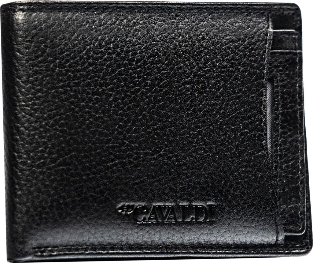 4U Cavaldi Herren-Lederbörse RFID Schwarz