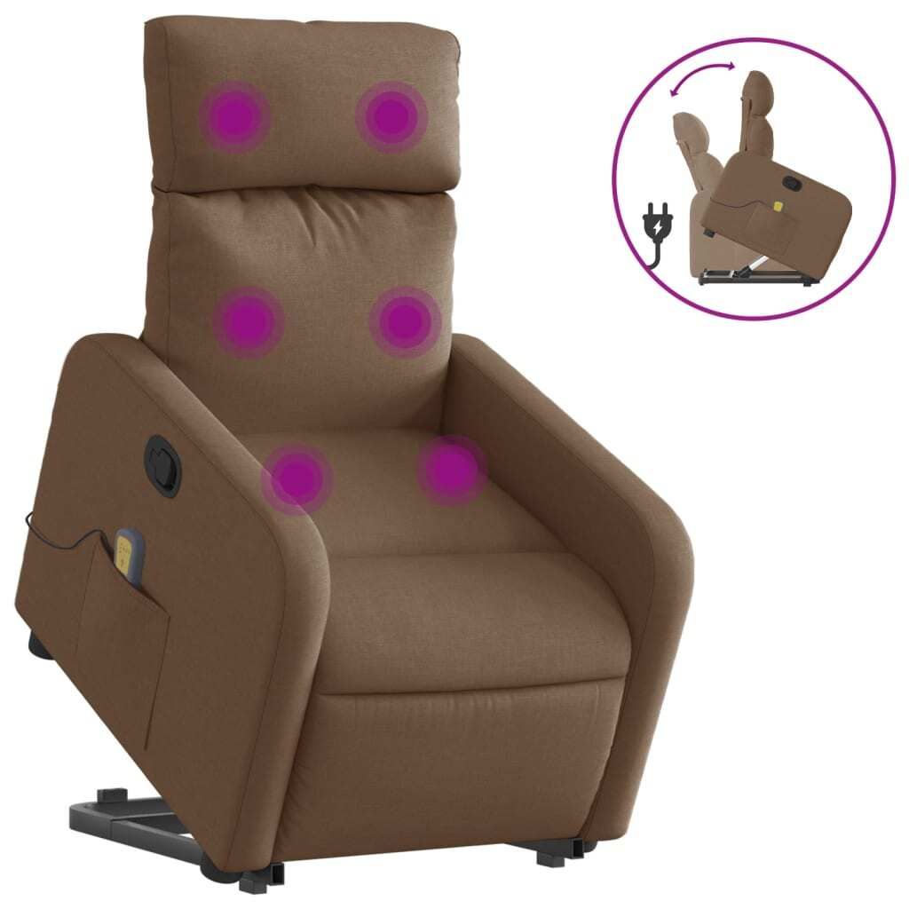 "im Sonderangebot"Massagesessel - TV-Sessel - Einzelsofa elegantes Design - mit Aufstehhilfe Braun Stoff - 66x89,5x95,5cm - Couchsessel DEMöbel312040