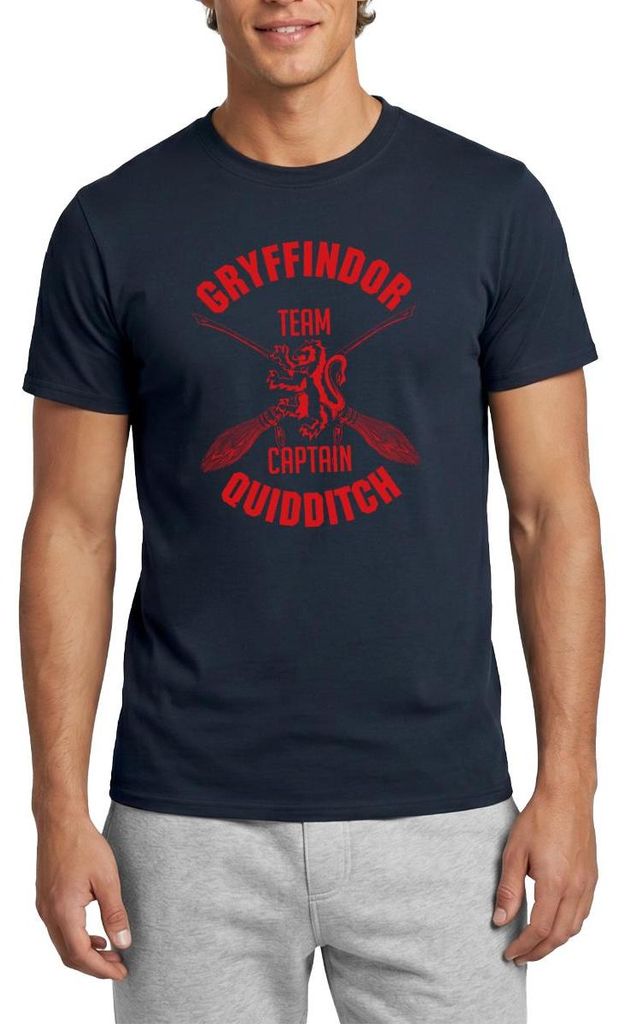 Spreadshirt Harry Potter Gryffindor Quidditch Team Captain Männer T-Shirt, XL, Navy