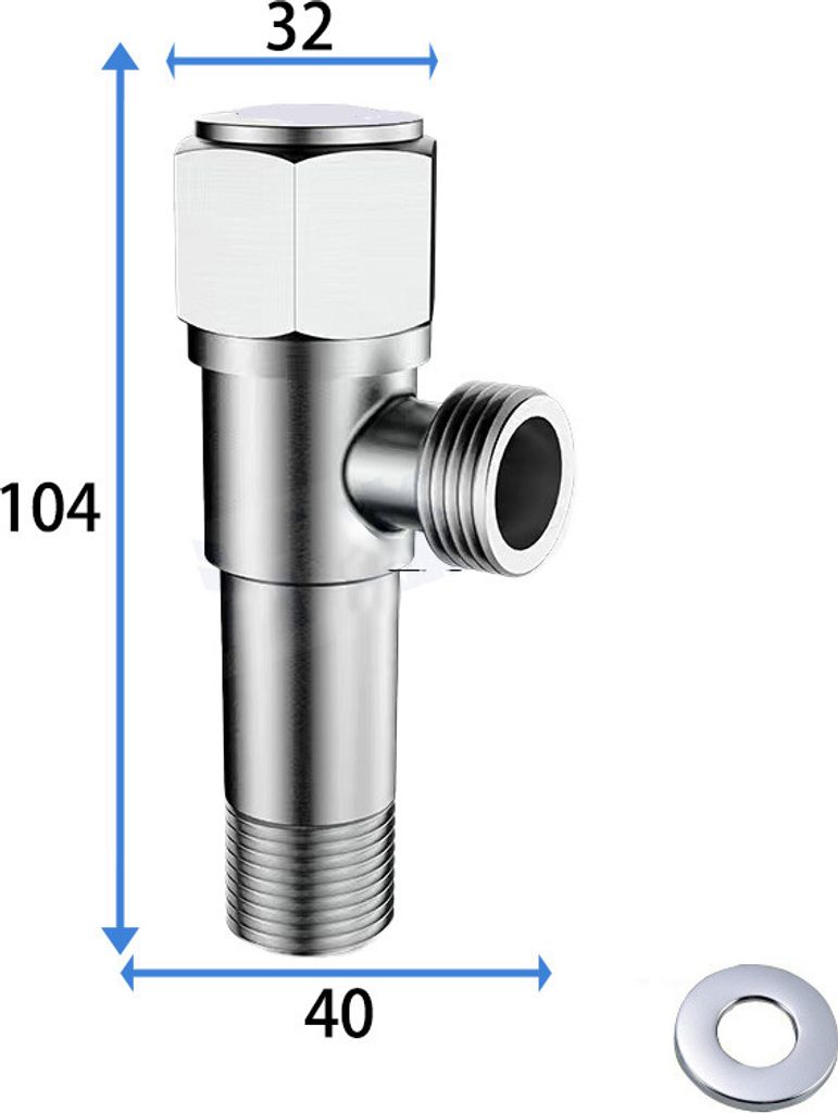 INF Verlängertes 104-mm-Eckventil - Kupferkern & -schaft, 50-cm-Einlass