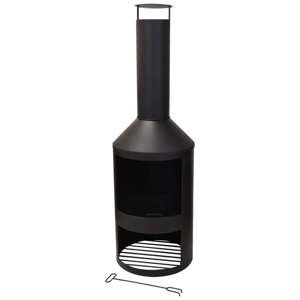 Poêle d'Extérieur Métal 134 cm ProGarden avec Conduit de Fumée Intégré