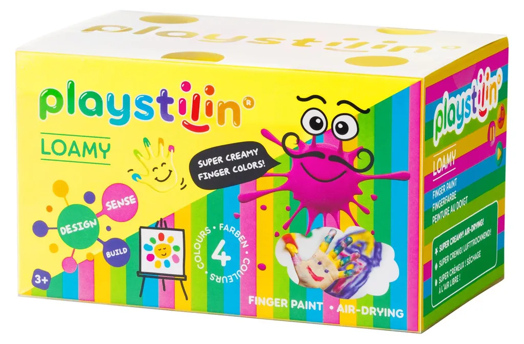 Peinture doigt enfant Playstilin facile à nettoyer sans taches 6 couleurs