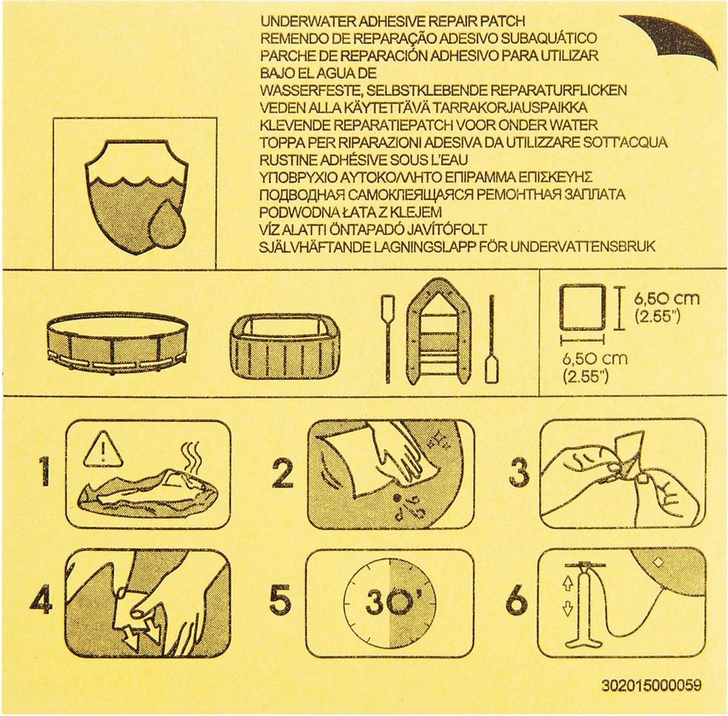 Bestway® Wasserfeste selbstklebende Reparaturflicken 6,5 x Produktbild 