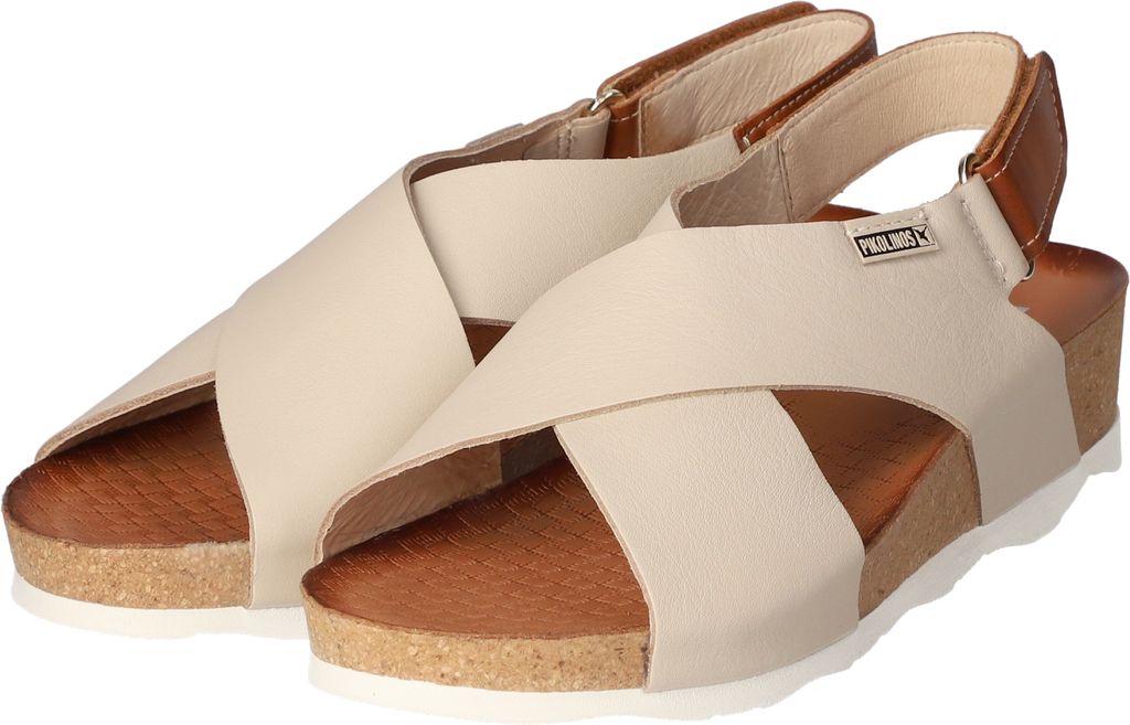 Pikolinos Damen klassische Sandalen MAHON Weiß Glattleder Produktbild 