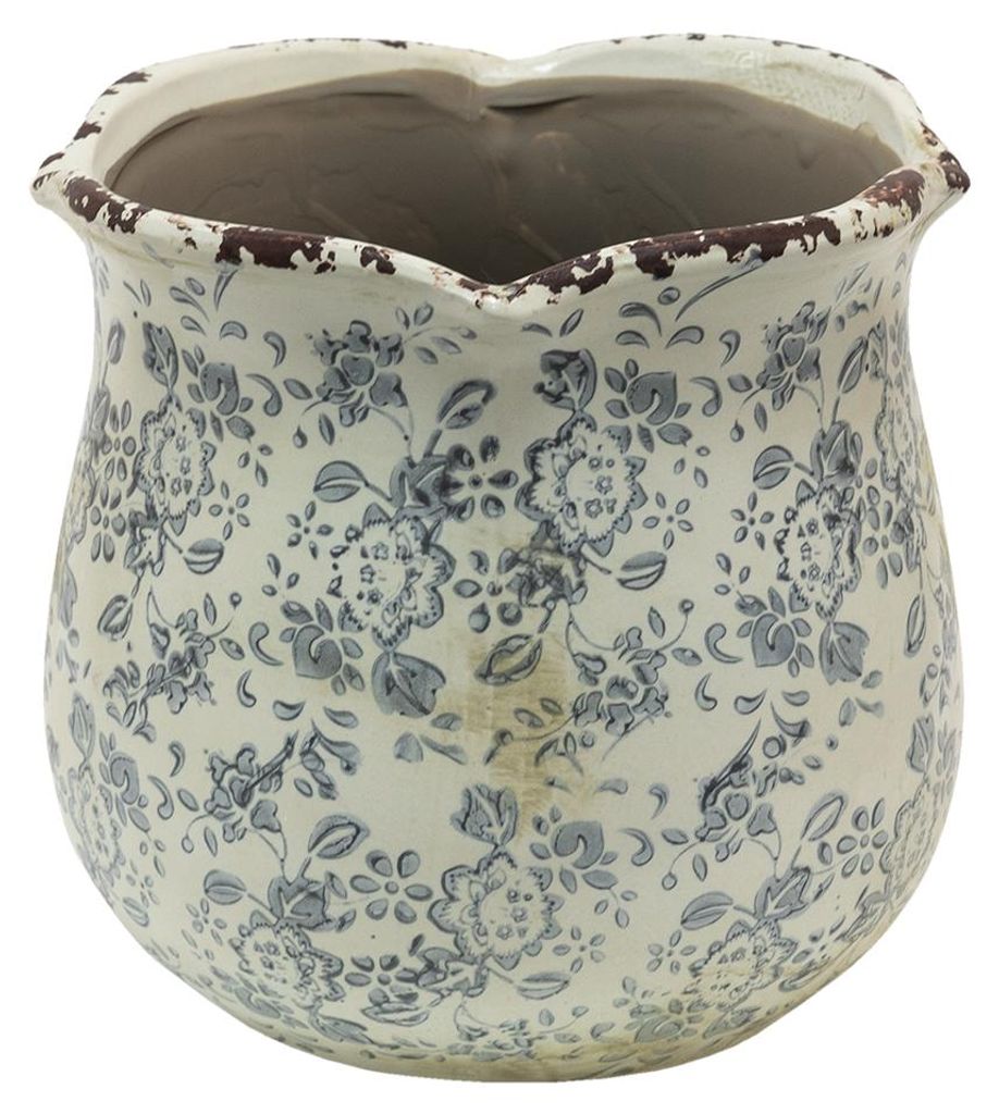 Fioriera Clayre & Eef Ø 17x16 cm in Vetroceramica Immagine del prodotto 