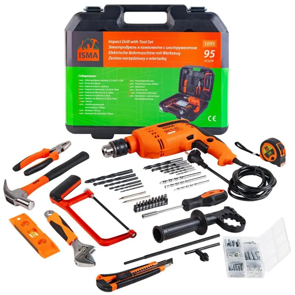 Perceuse à percussion 750W : finissez vos travaux avec 95 outils