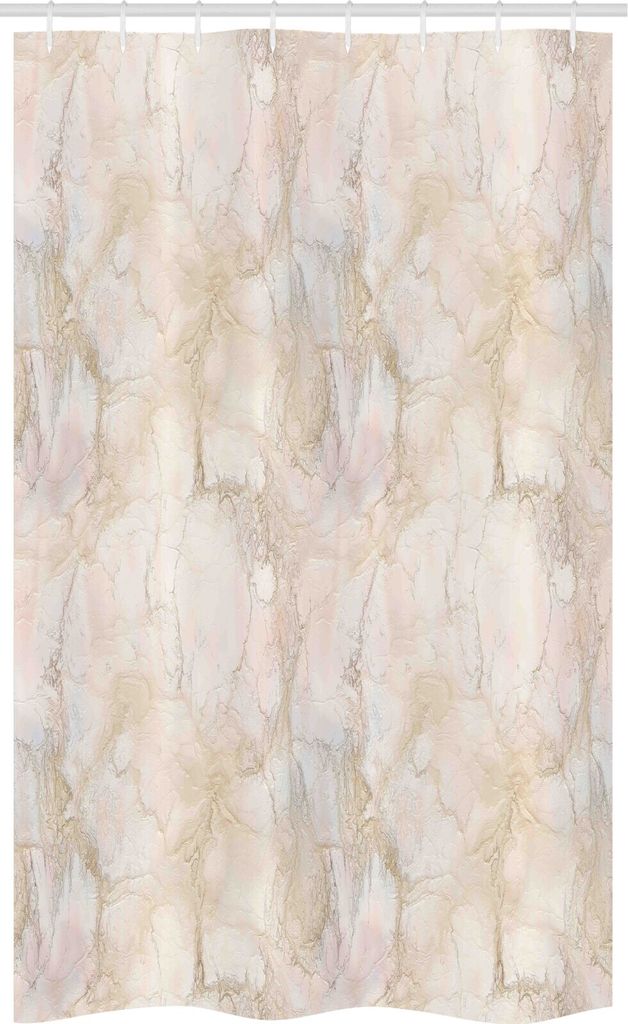 ABAKUHAUS Marmor Schmaler Duschvorhang, Rosa Pfirsich-Farben Risse, Badezimmer Deko Set aus Stoff mit Haken, 120 x 180 cm, Beige