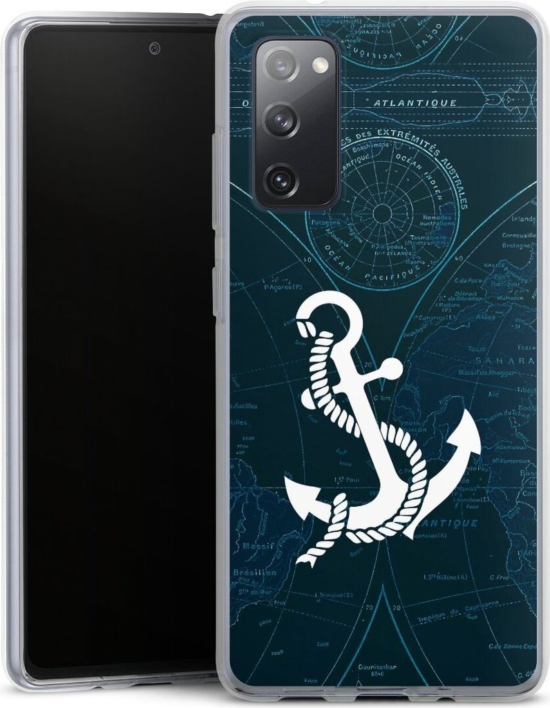 DeinDesign Handyhülle für Samsung Galaxy S20 FE 5G Silikon Hülle Case Smartphone Schutzhülle Anker Landkarte Segeln