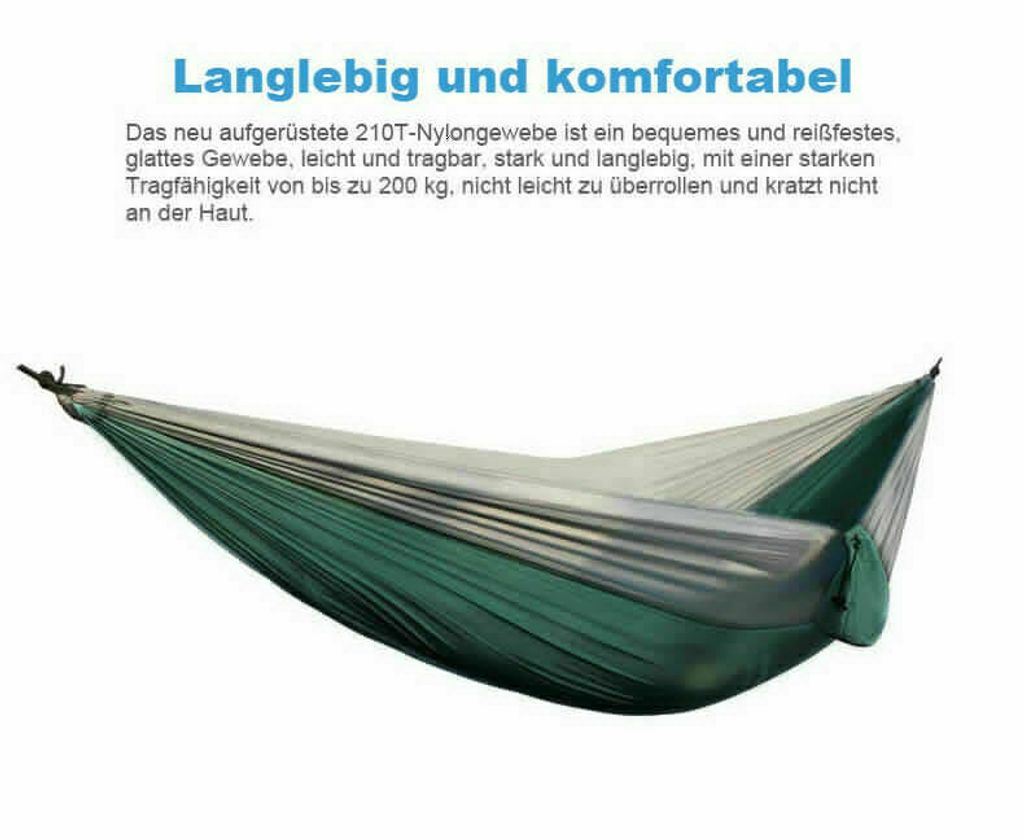 Hängematte XXL Outdoor Mehrpersonen Ultraleicht Fallschirmseide Camping 200KG