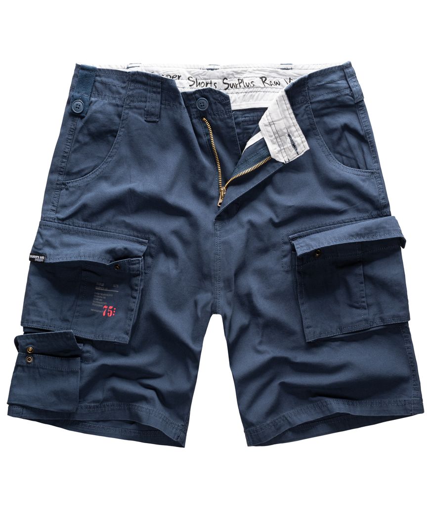 Shorts Trooper Vintage marineblau aus 100% Baumwolle mit 2 aufgesetzten Beintaschen