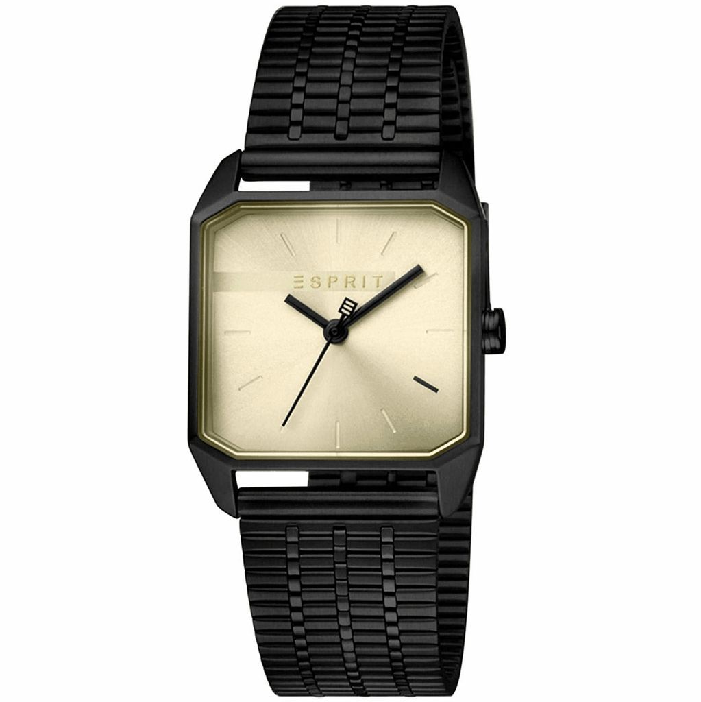 Esprit ES1L071M0045 Cube Ladies Uhr Damenuhr Edelstahl Schwarz