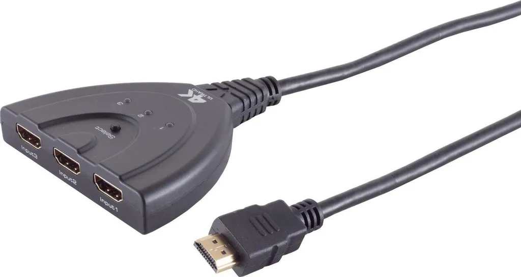 Commutateur HDMI 3 ports 4K60Hz Eco-conçu en ABS Noir haute fidélité