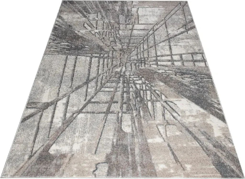 Tapis anti-taches beige ADALBERTO 120x170 cm - Design abstrait facile d'entretien