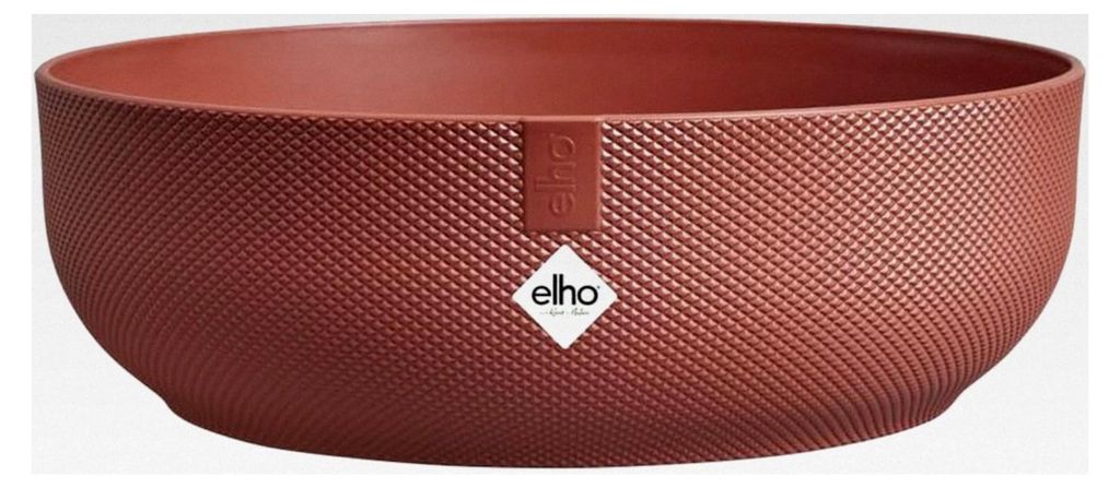 Jazz Bowl 28 - Blumentopf für Innen - 100% recyceltes Plastik - Ø 27,5 x H 9,0 cm - Rot/Toskanisches Rot