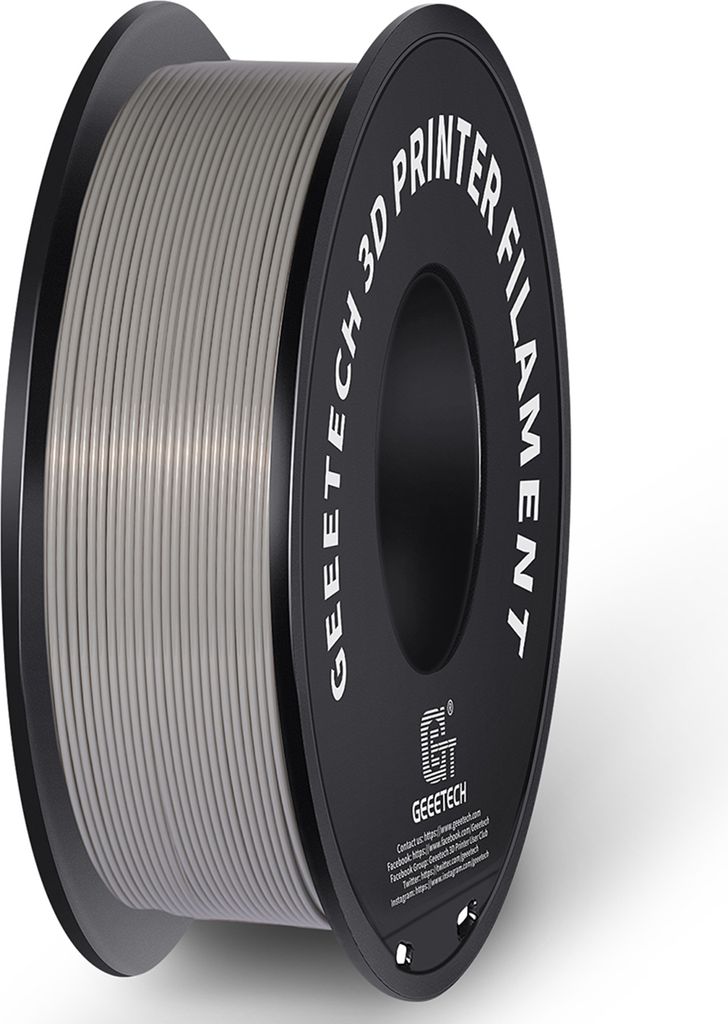 Geeetech PLA-Filament fuer 3D-Drucker, 1,75 mm, Massgenauigkeit +/- 0,03 mm, 1 kg Spule fuer 3D-Druckmaterial (2,2 lbs) šC Grau