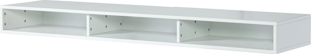 MASSIVMOEBEL24 Lowboard Buche 235x43x17 weiß lackiert WIEN #118