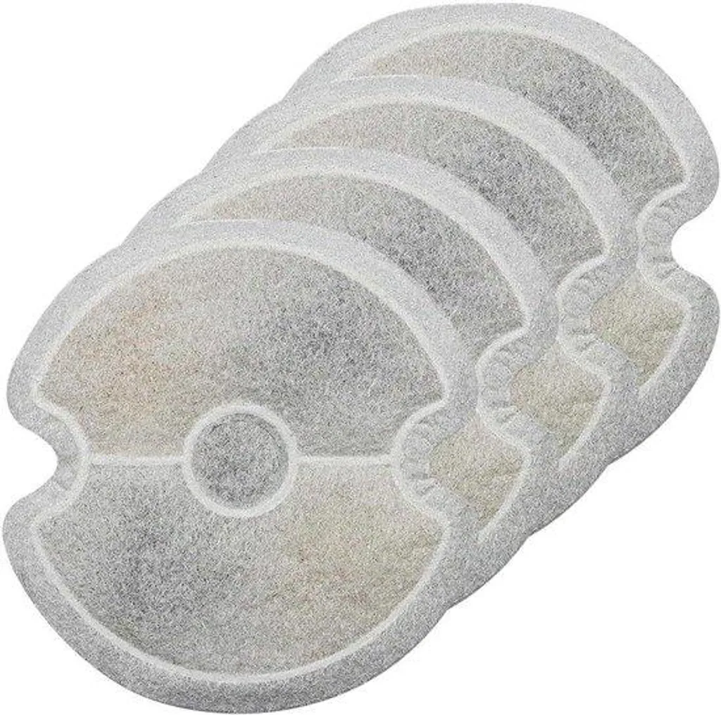 Lot de 4 filtres fontaine chat avec charbon actif et coton filtrant