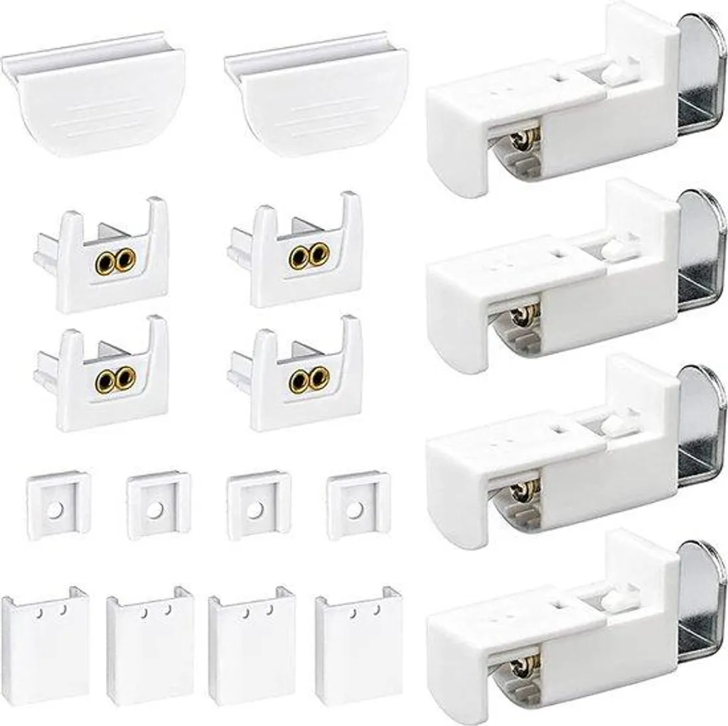 Lot de 4 pinces réglables blanches pour coulisses de volet roulant