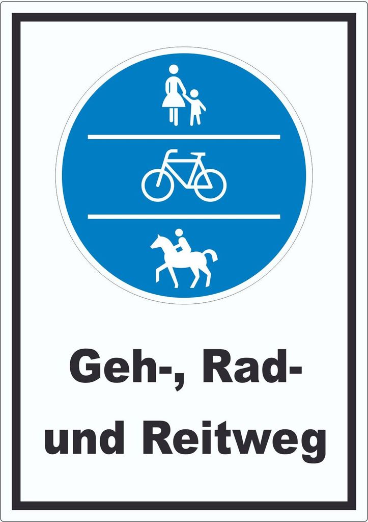 Aufkleber Geh-, Rad- und Reitweg A6 (105x148mm)
