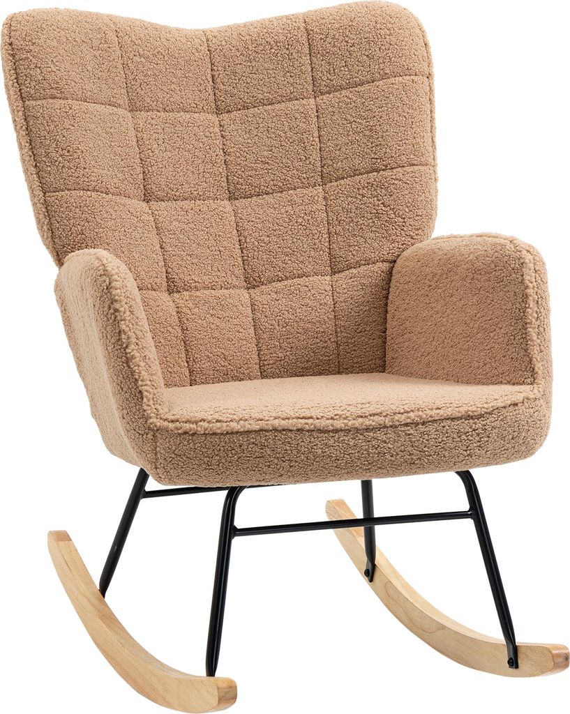 Schaukelstuhl im Retro-Design. Massivholz. Sessel. Relaxsessel. 98 cm x 71 cm x 101 cm. Braun