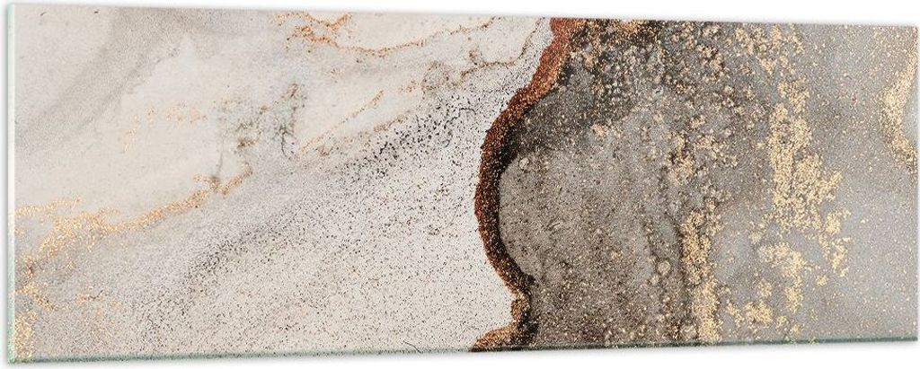 Bilder auf glas - Einteilig - Stein Sand Abstraktion - 90x30cm - Glasbilder - Wandbilder - Bilder - zum Aufhängen bereit - Wanddekoration aus Glas...