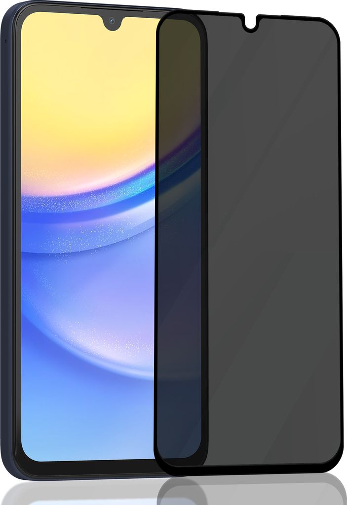 1-Pack Samsung A15 Privacy Displayschutzfolie – gehärtetes Glas 9H – Sup Qualität 3D