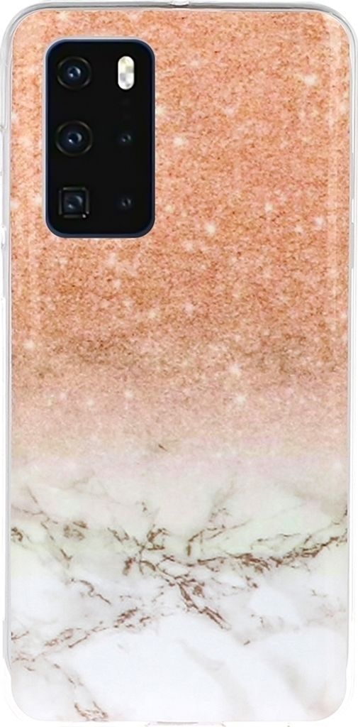 Mobigear Marble Huawei P40 Hülle Flexibles TPU Backcover - Pink