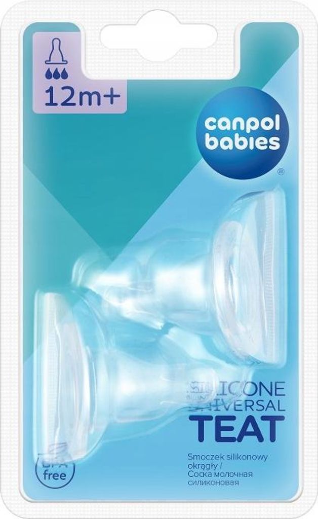 CANPOL Silikonsauger, rund, schnell, für 12m+ Flasche Produktbild 