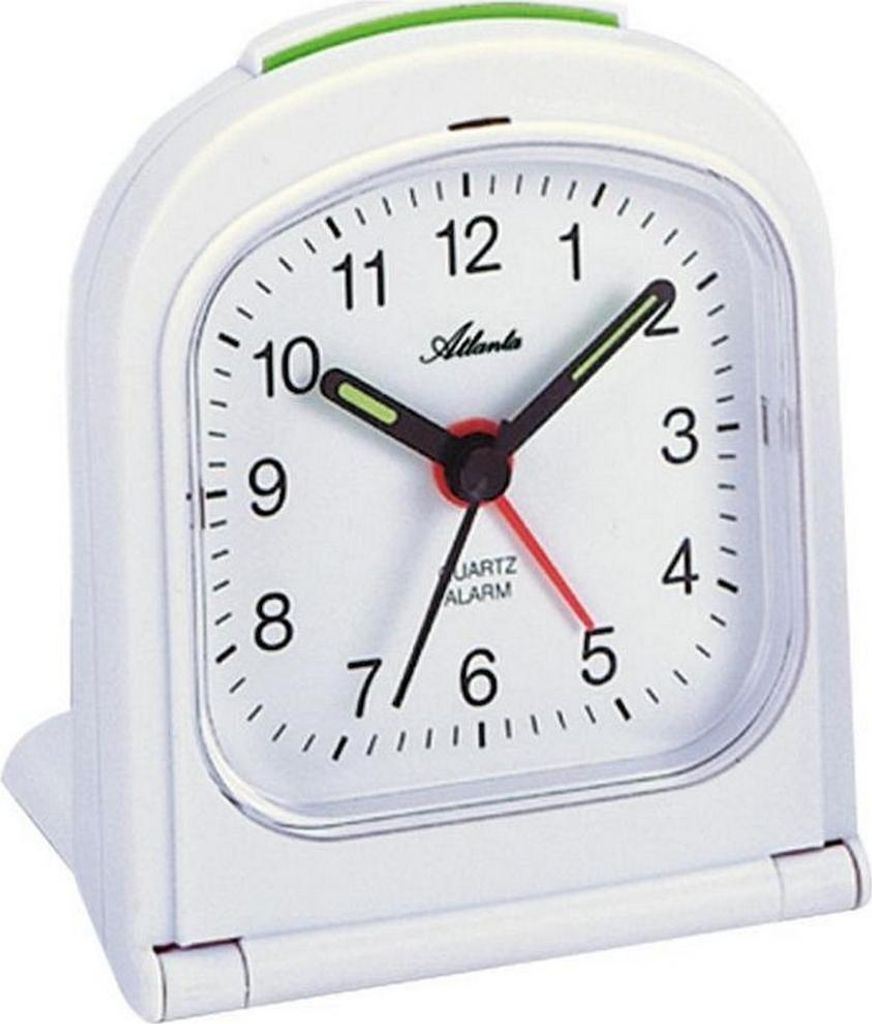 Atlanta Atlanta 1267/0 weiß Quartz Reisewecker im Klappetui Produktbild 