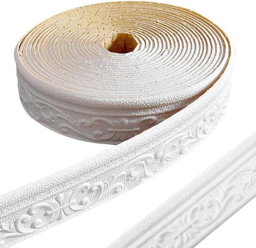 Selbstklebende Bordüre, selbstklebende Wandbordüre, selbstklebende Sockelleiste, wasserfeste 3D-Tapetenbordüre zum Selbstkleben für Flure, Wand...