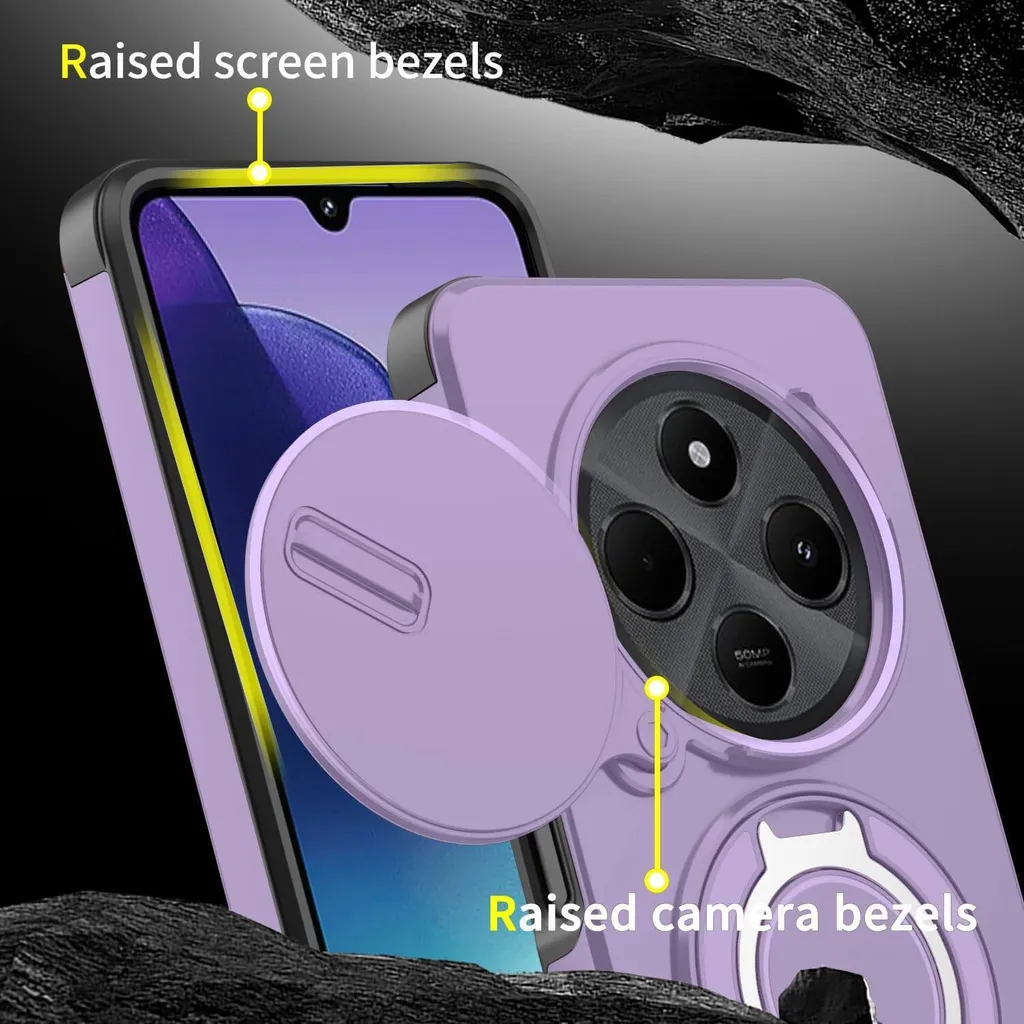 Cover Rugged Xiaomi Redmi 14C / Poco C75 Viola con Slide Camera 360 - 7