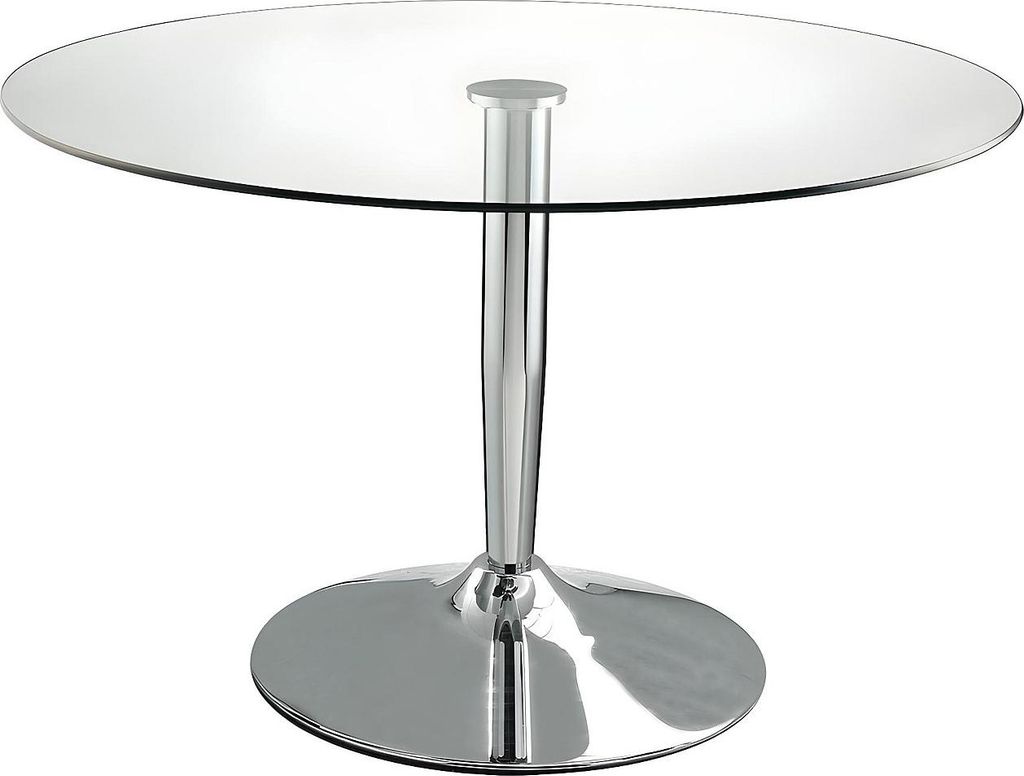 Esstisch rund - Sicherheitsglas & Metall - NOLAN Produktbild 