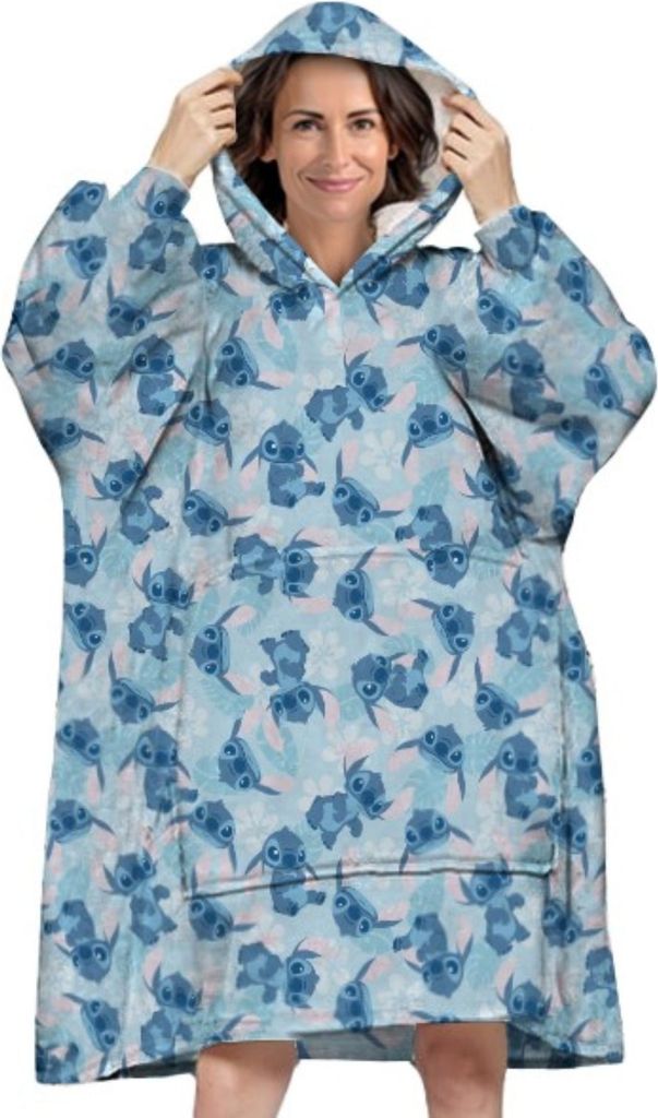 Disney Lilo & Stitch hoodie poncho bloemen maat XS - L - Polyester