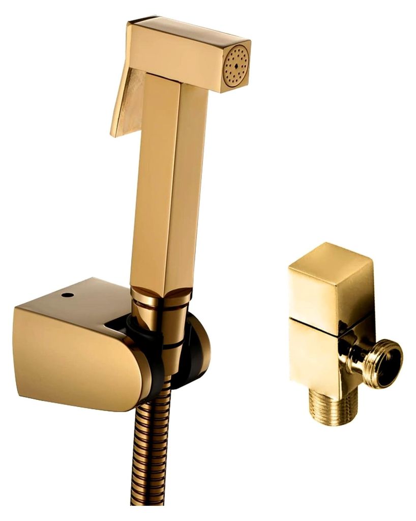 Quadratisches Bidet-Sprühgerät, tragbares Bidet-Sprühgerät for die Toilette, tragbares Stoffwindel-Sprühset mit Brauseschlauch und Eckventil, ...