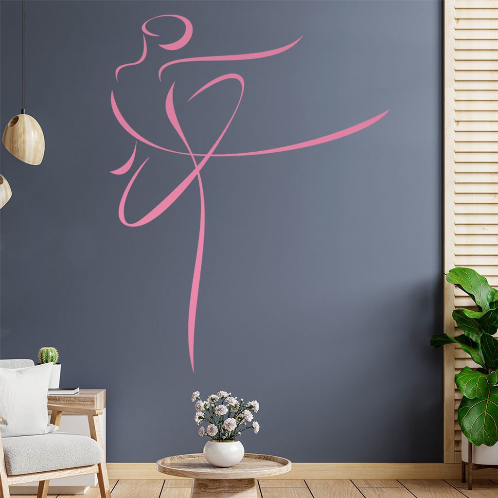 Balletttänzerin - Linien Wandtattoo in 6 Größen - Wandaufkleber Wall Sticker - Dekoration, Küche, Wohnzimmer, Schlafzimmer, Badezimmer