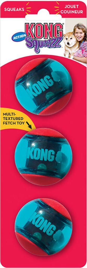 Kong Squeezz Action 3 Spielzeug Durchsichtig S Durchsichtig Produktbild 